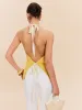 Cotton & Linen Halter Top With Decor Pocket sold by COMMENSE