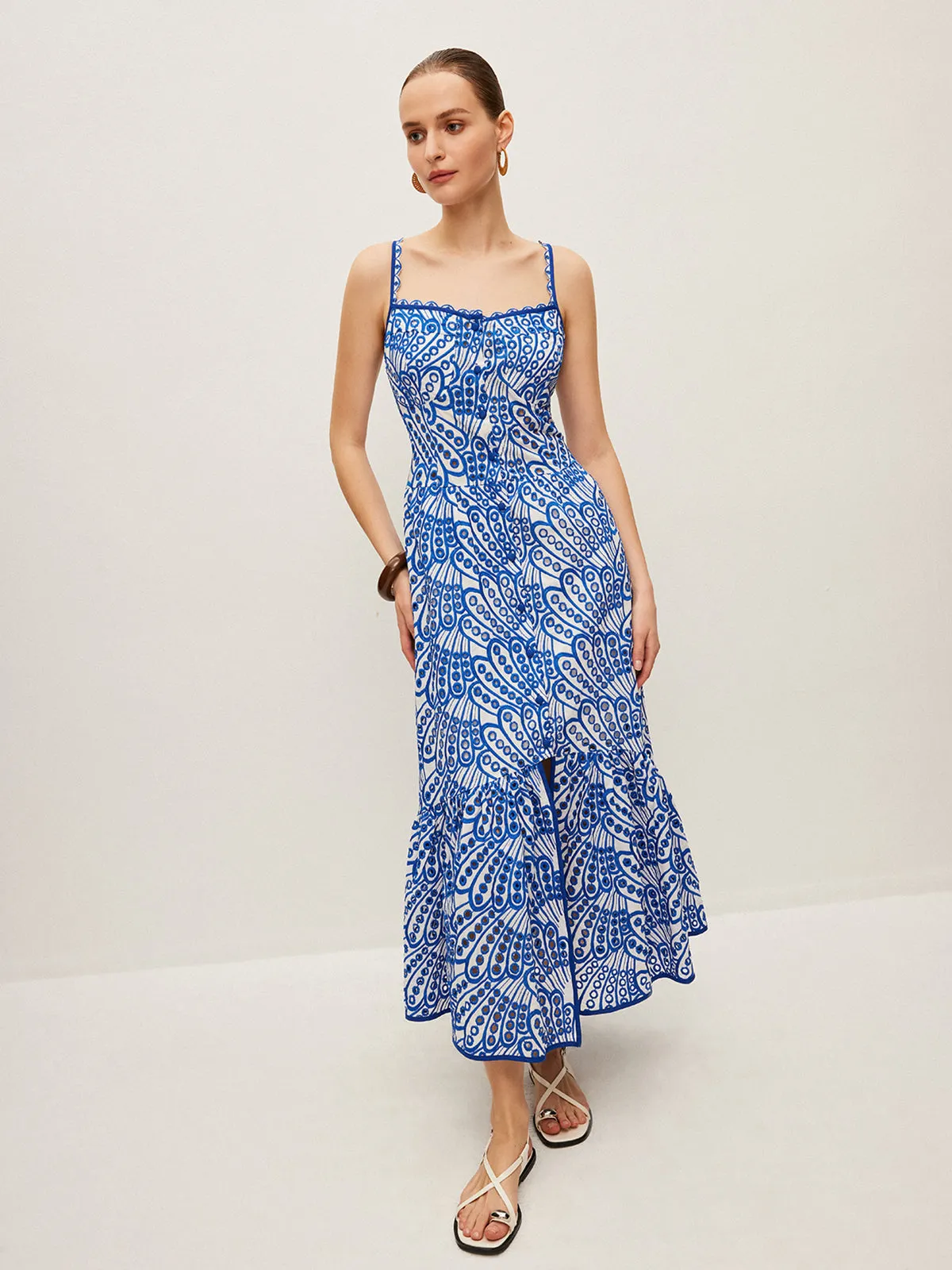 Cotton Embroidered Cami Dress sold by COMMENSE product image thumbnail 3