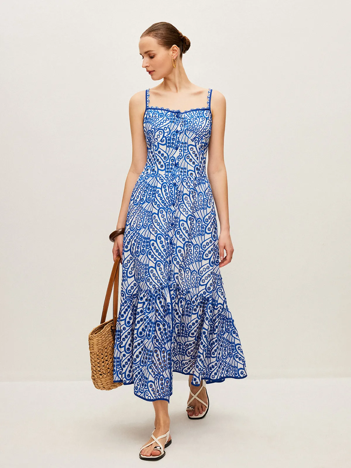 Cotton Embroidered Cami Dress sold by COMMENSE