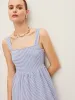 Striped Button-Detail Sleeveless Dress sold by COMMENSE