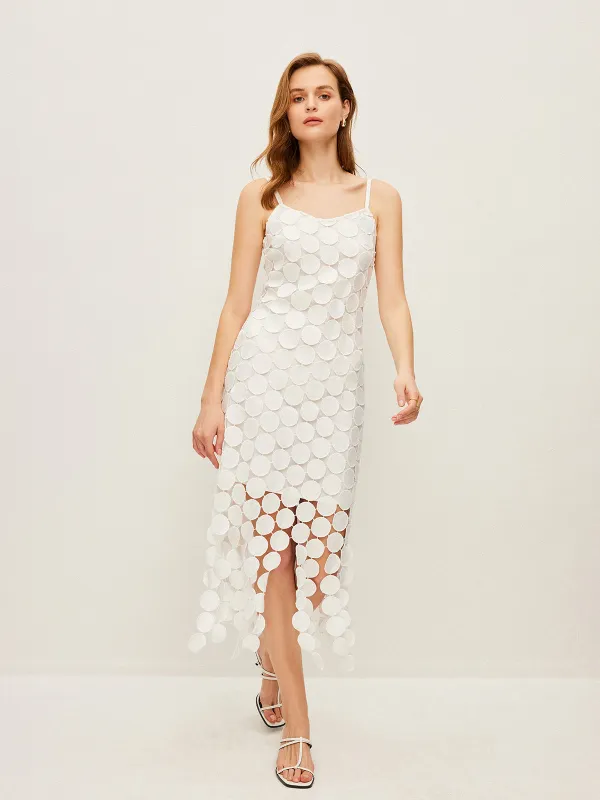 Laser Cut Multi Circle Double Layer Cami Dress sold by COMMENSE