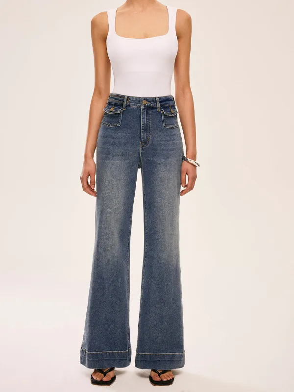 Mid-Waist Decor Pocket Pants sold by COMMENSE