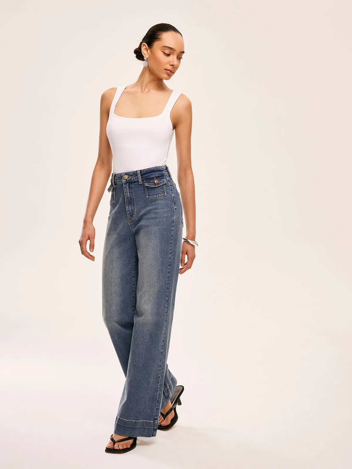 Mid-Waist Decor Pocket Pants sold by COMMENSE product image thumbnail 4