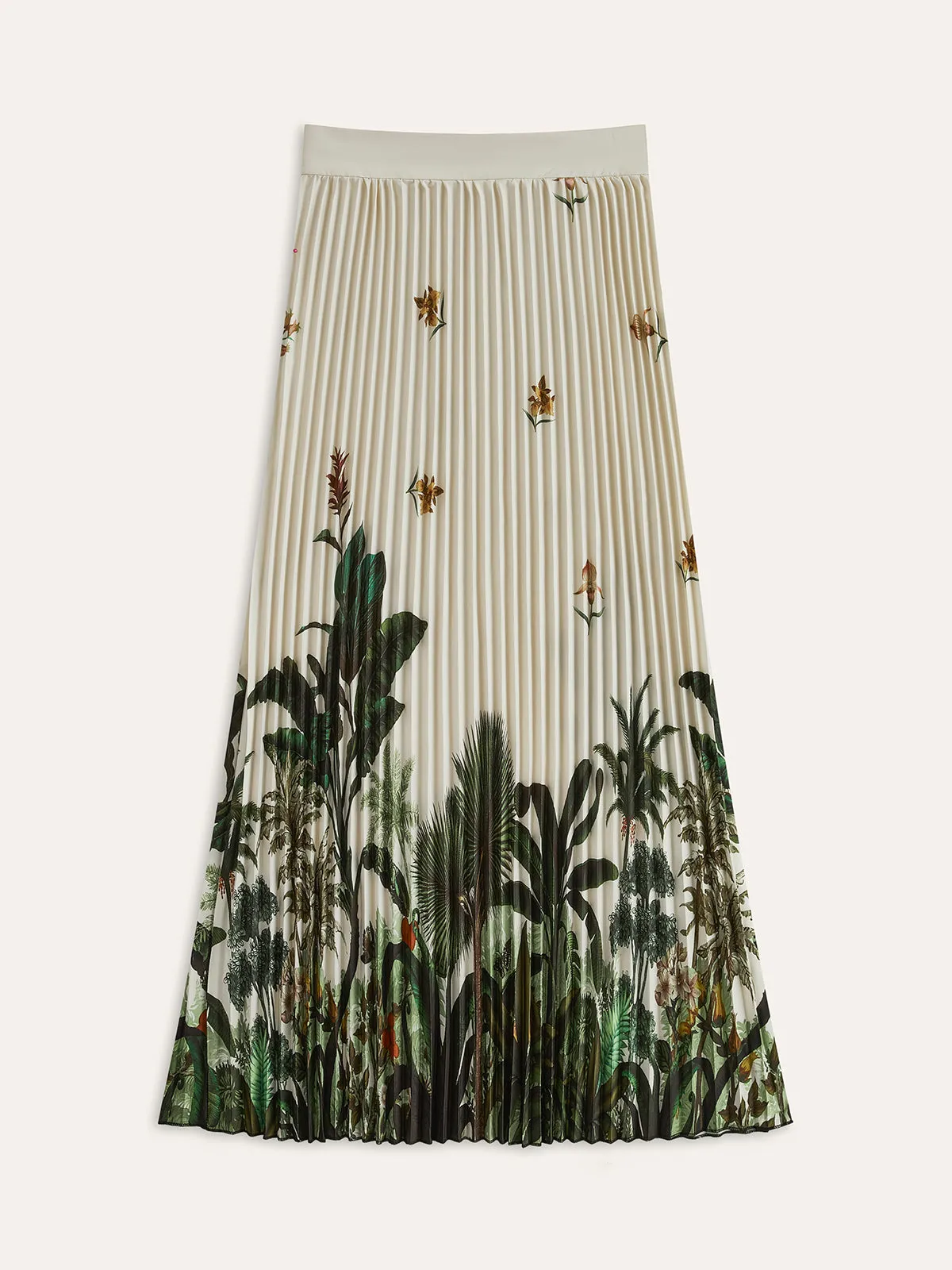 Boho Print Mid-Waist Oversized Pleated Zipper Skirt sold by COMMENSE product image thumbnail 2