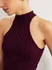 Ribbed Knit High-Neck Top sold by COMMENSE