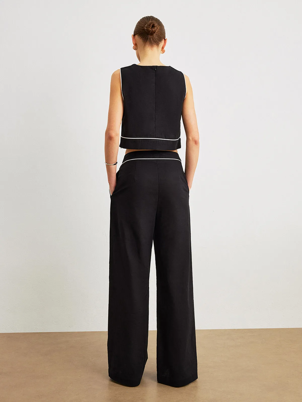 Cotton & Linen Pants Set With Pockets sold by COMMENSE product image thumbnail 5