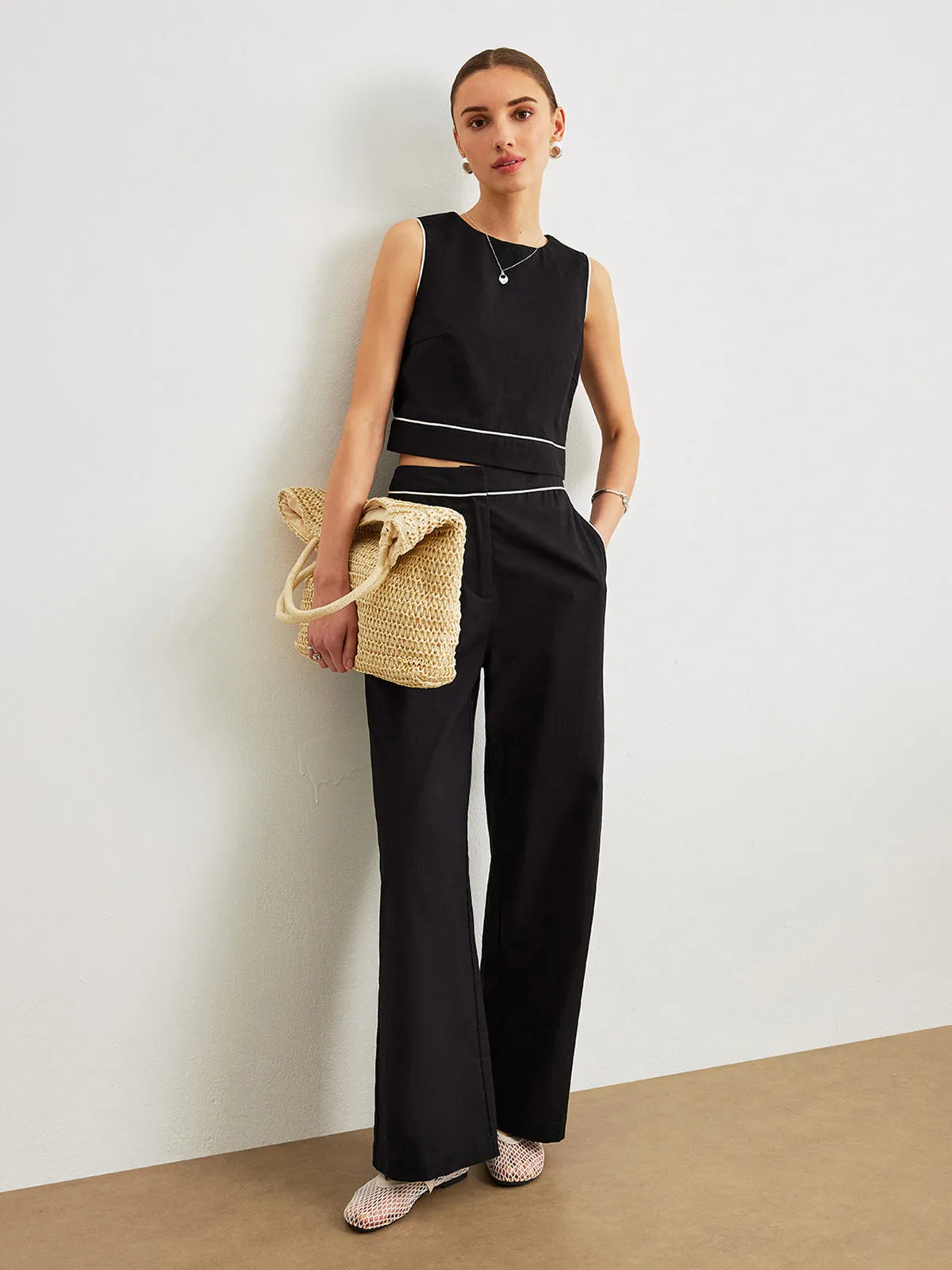 Cotton & Linen Pants Set With Pockets sold by COMMENSE