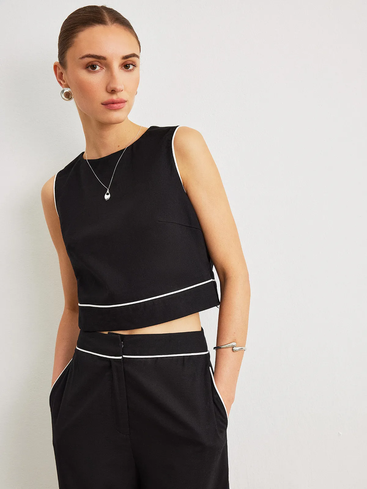 Cotton & Linen Pants Set With Pockets sold by COMMENSE product image thumbnail 3