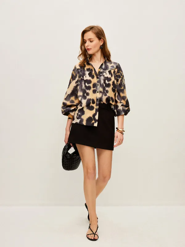 Leopard Print Button-Up Shirt sold by COMMENSE