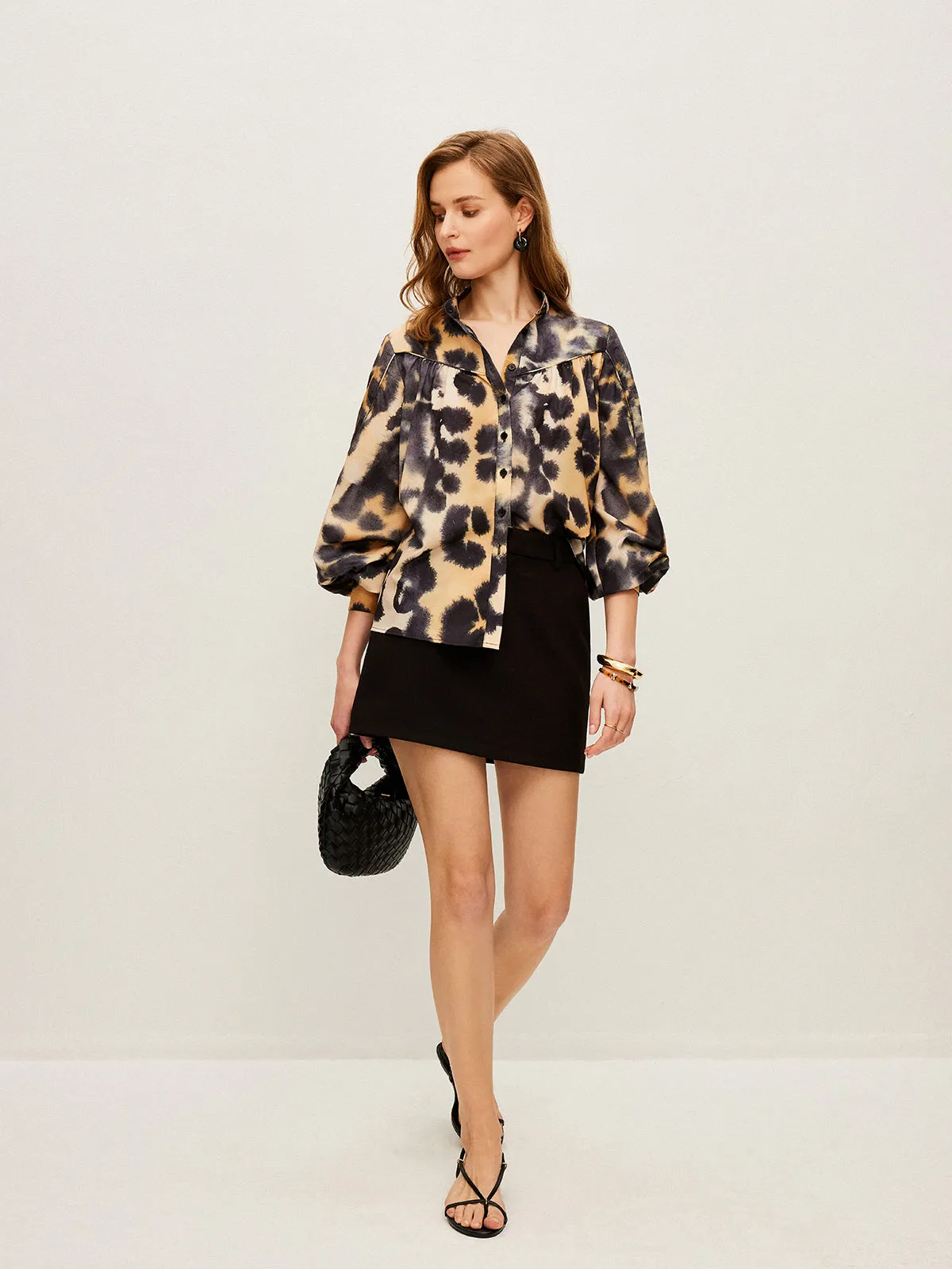 Leopard Print Button-Up Shirt sold by COMMENSE