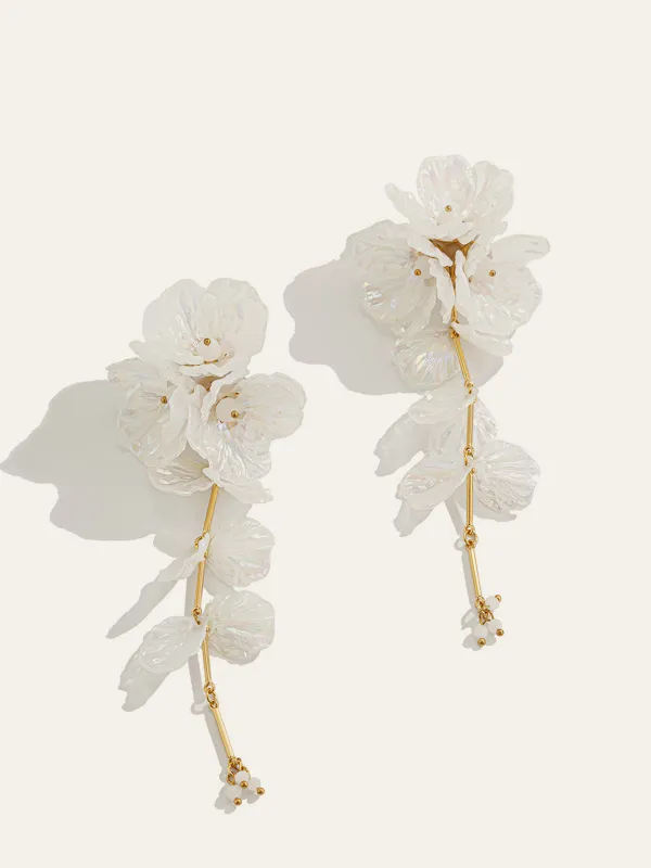 Floral Iridescent Drop Earrings sold by COMMENSE