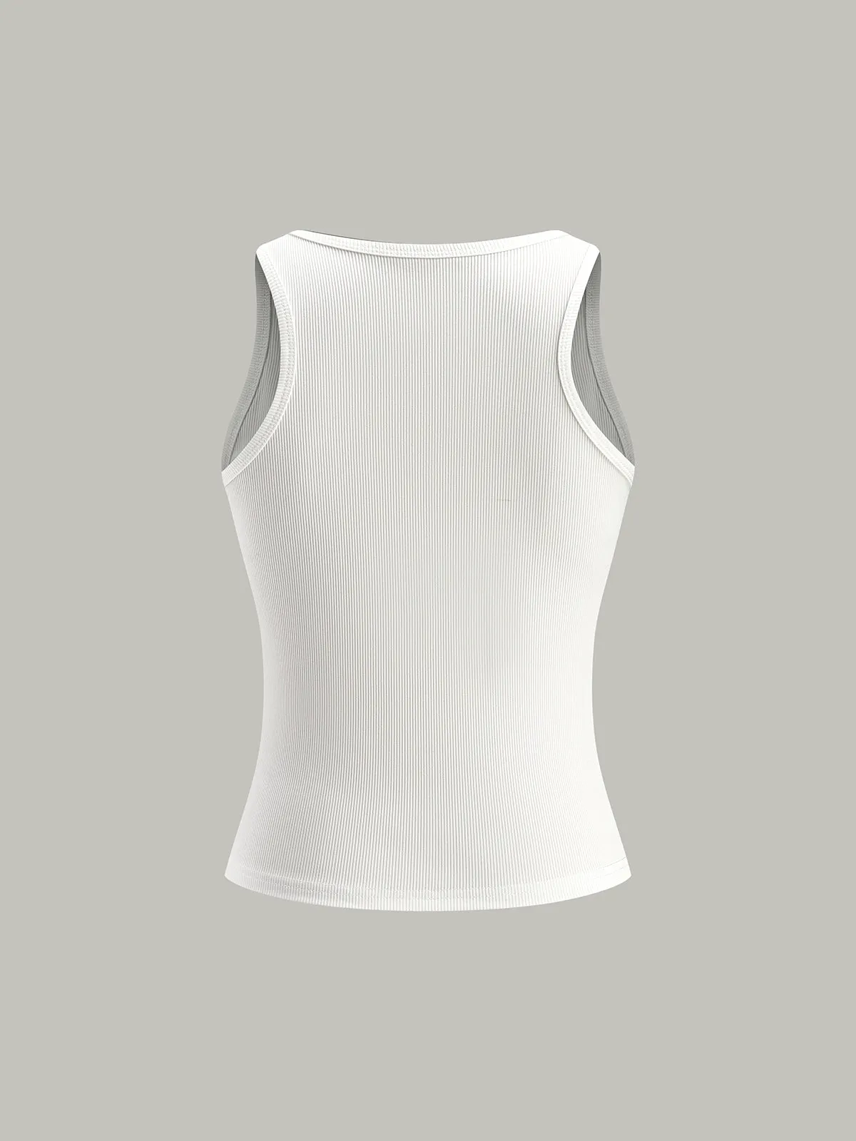 Ribbed Knit Top With Metal Detail sold by COMMENSE product image thumbnail 2