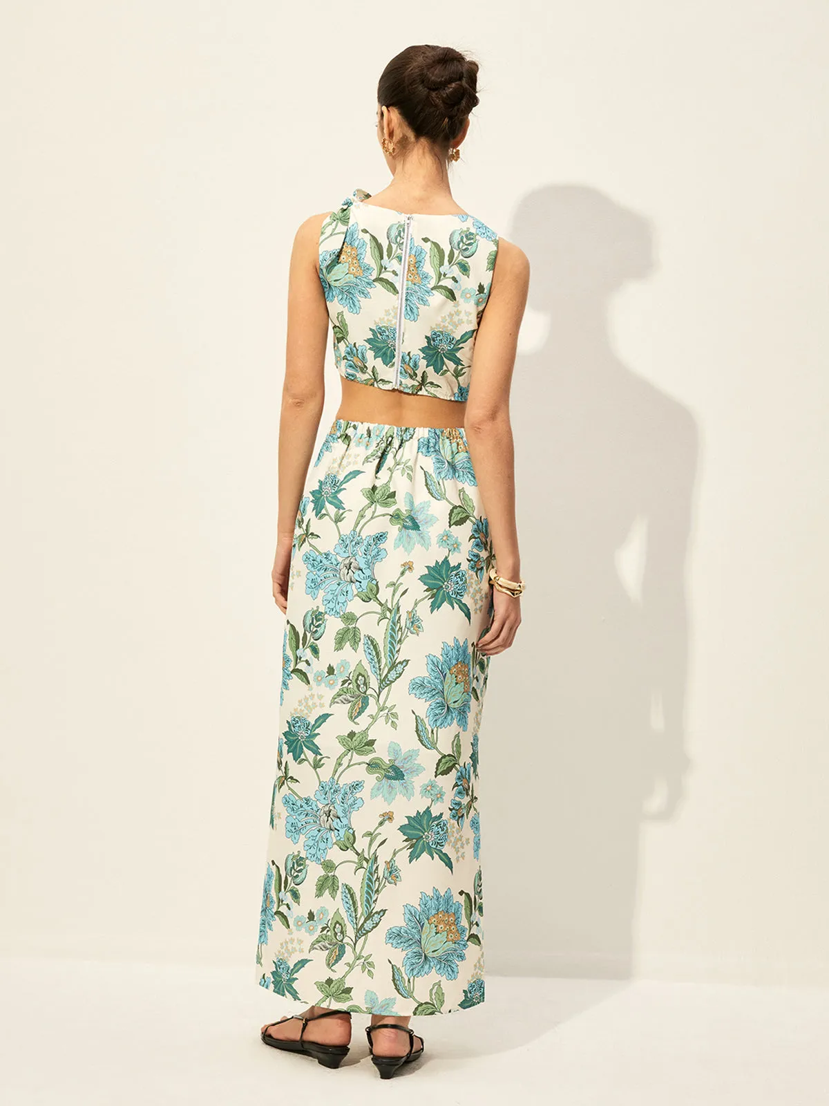 Floral Print Cut-Out Dress sold by COMMENSE product image thumbnail 3