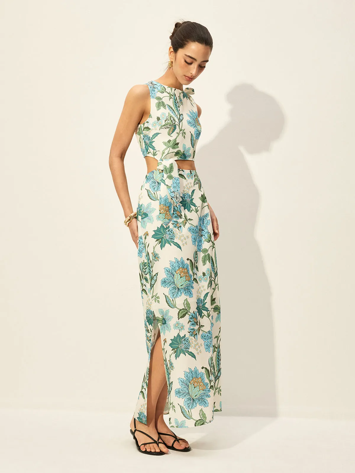 Floral Print Cut-Out Dress sold by COMMENSE product image thumbnail 4