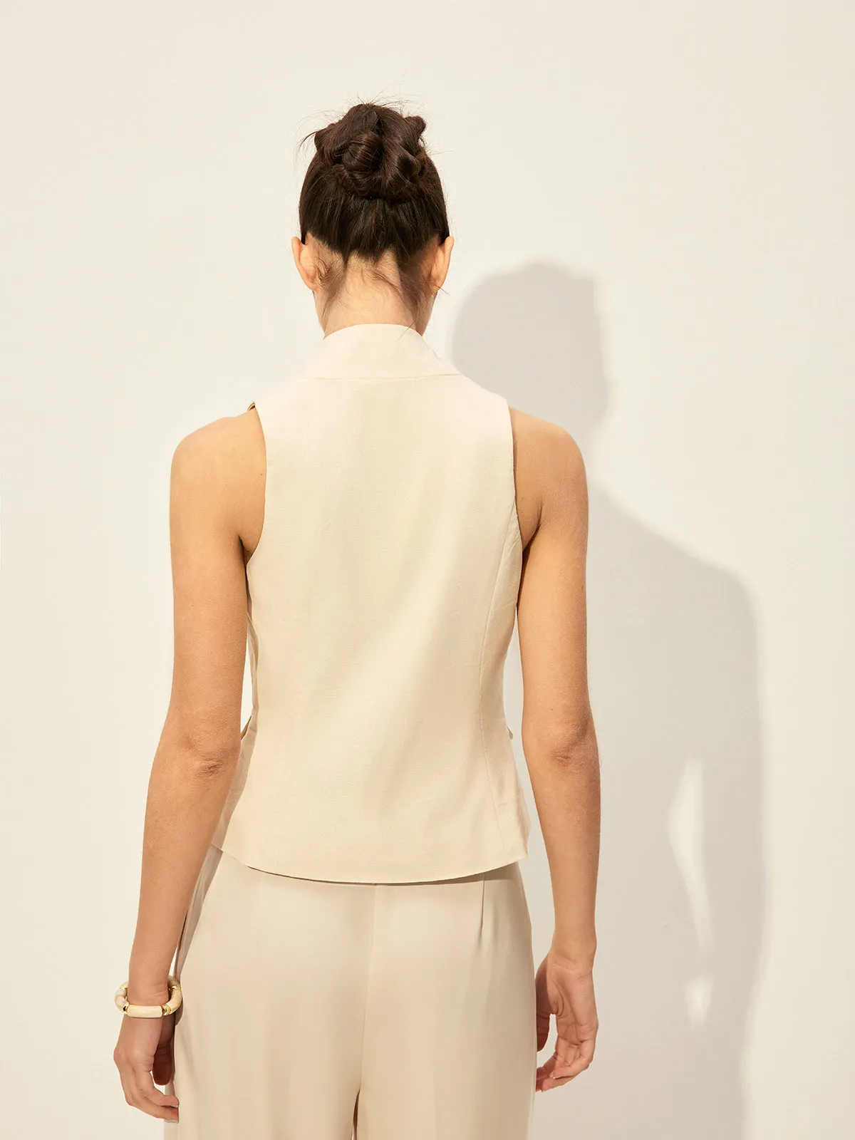 Cotton & Linen Decor Pockets Vest sold by COMMENSE product image thumbnail 4