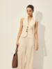 Cotton & Linen Decor Pockets Vest sold by COMMENSE