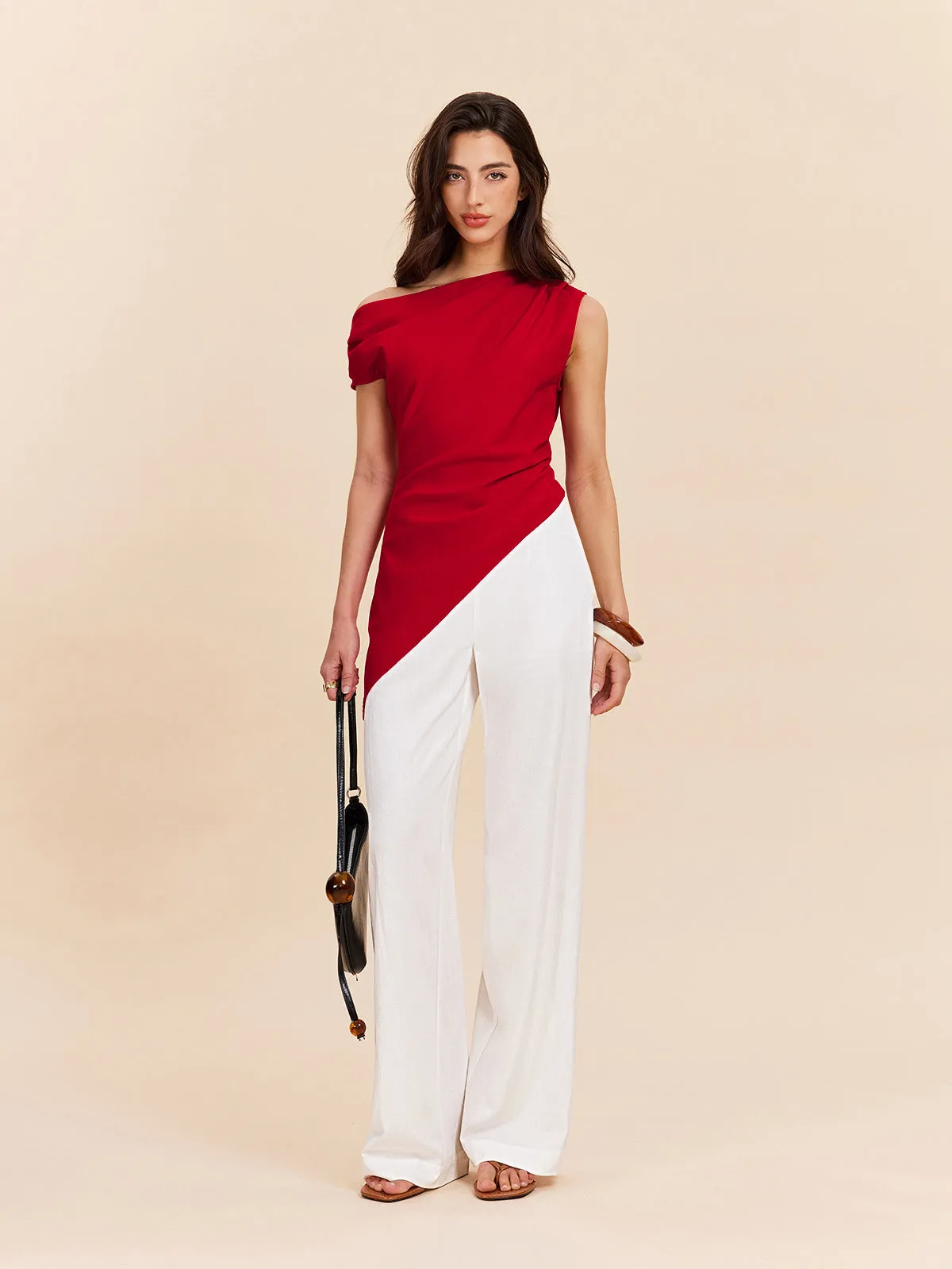 Cotton & Linen Semi-Sheer High-Waist Pants sold by COMMENSE product image thumbnail 2