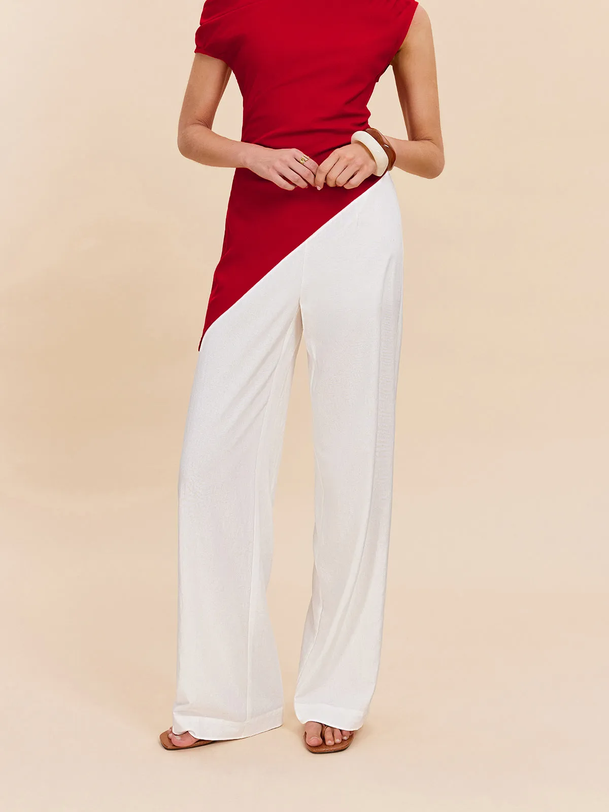 Cotton & Linen Semi-Sheer High-Waist Pants sold by COMMENSE
