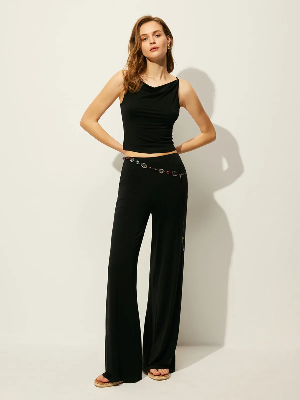 Sleeveless Top Pants Set Without Belt sold by COMMENSE