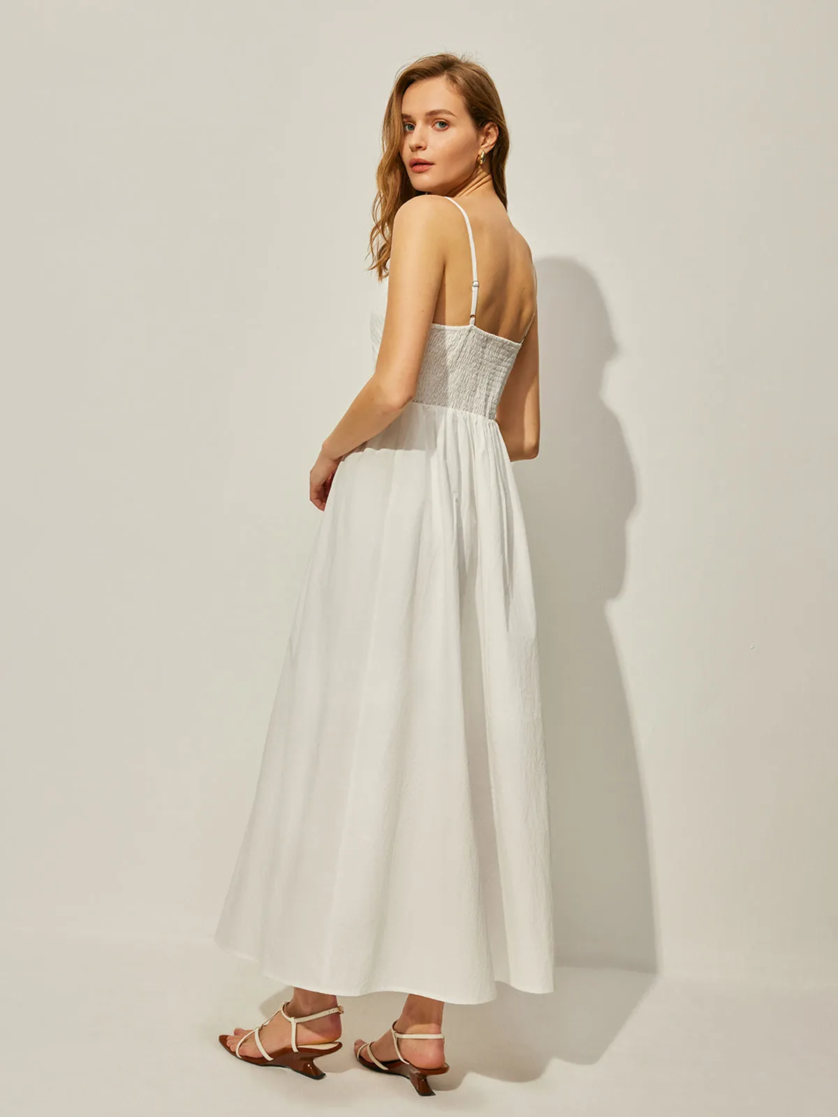 Cotton V-Neck Cami Dress sold by COMMENSE product image thumbnail 4