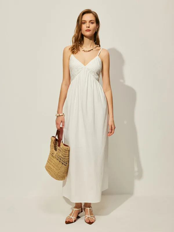 Cotton V-Neck Cami Dress sold by COMMENSE