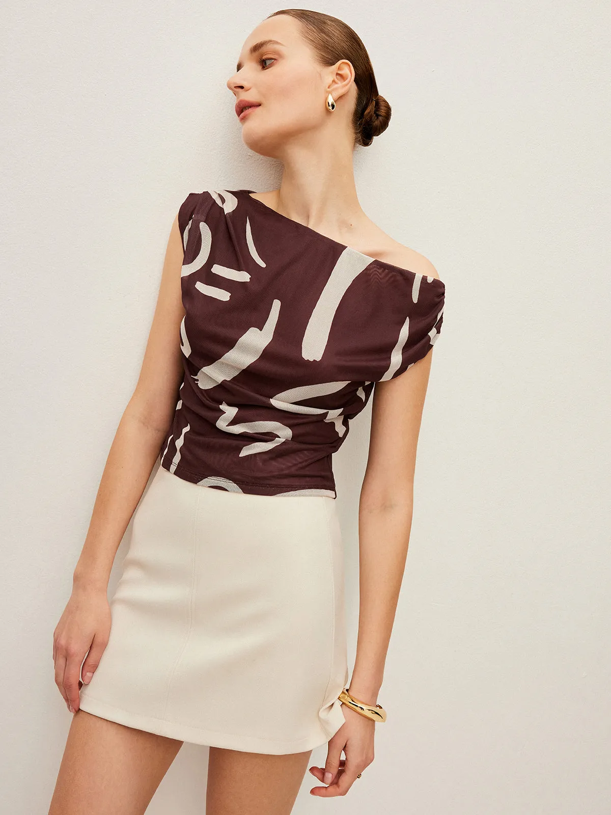 Abstract Print Off-Shoulder Top sold by COMMENSE product image thumbnail 5