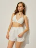 Three-Piece Shirt Bikini Top With Shorts Set sold by COMMENSE
