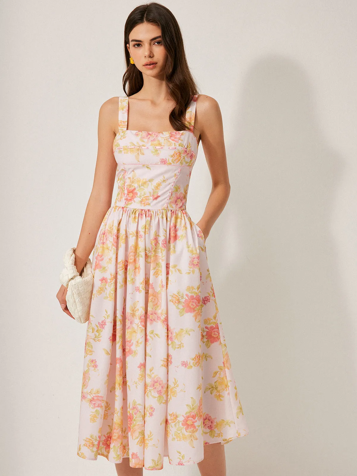 Floral Print A-Line Dress sold by COMMENSE product image thumbnail 3