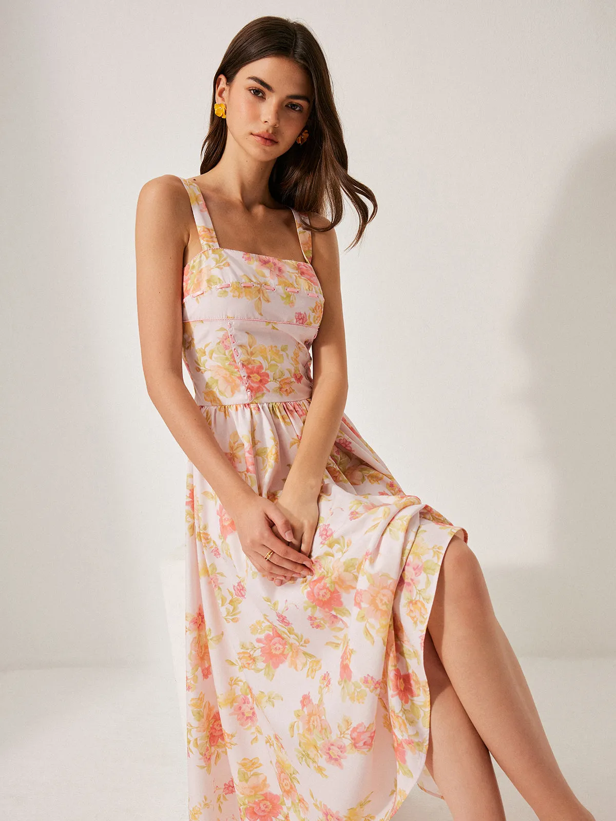Floral Print A-Line Dress sold by COMMENSE product image thumbnail 5