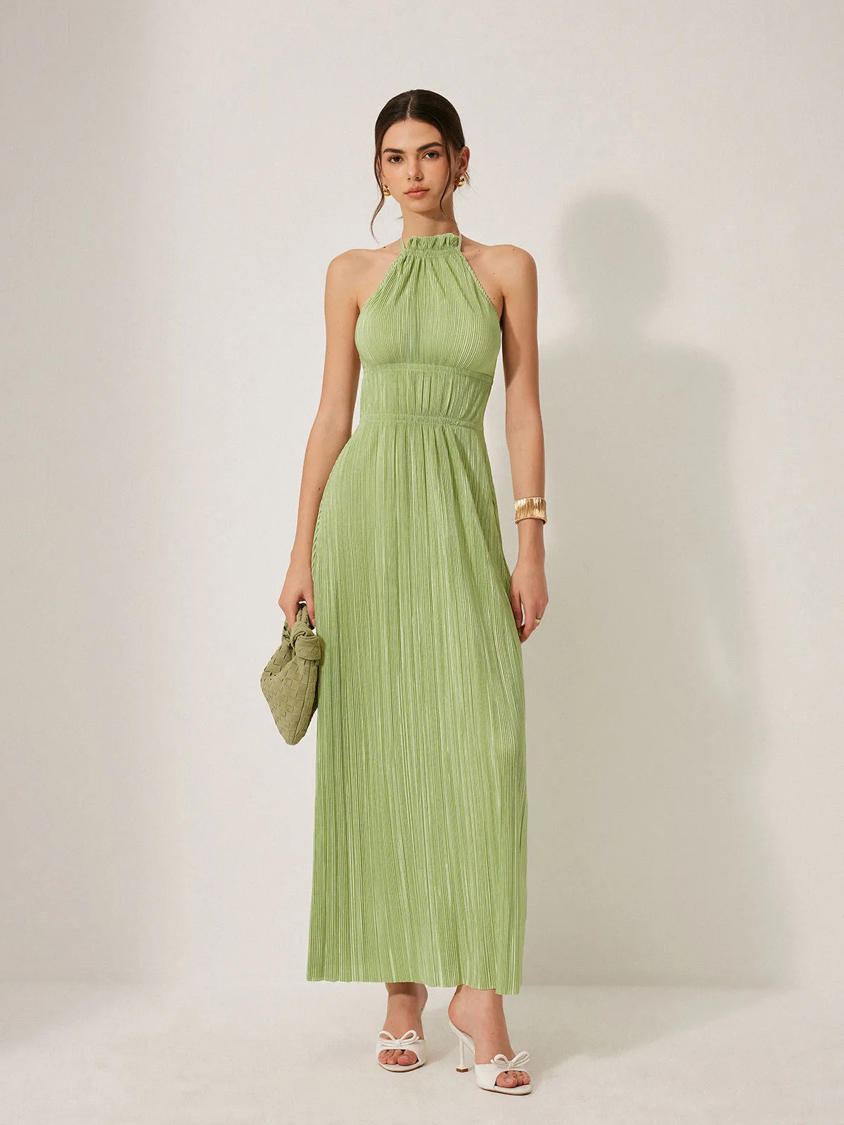 Pleated Halter Backless Dress sold by COMMENSE product image thumbnail 5