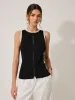 Color Block Knit Lace-Up Vest sold by COMMENSE