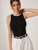 Color Block Knit Lace-Up Vest sold by COMMENSE