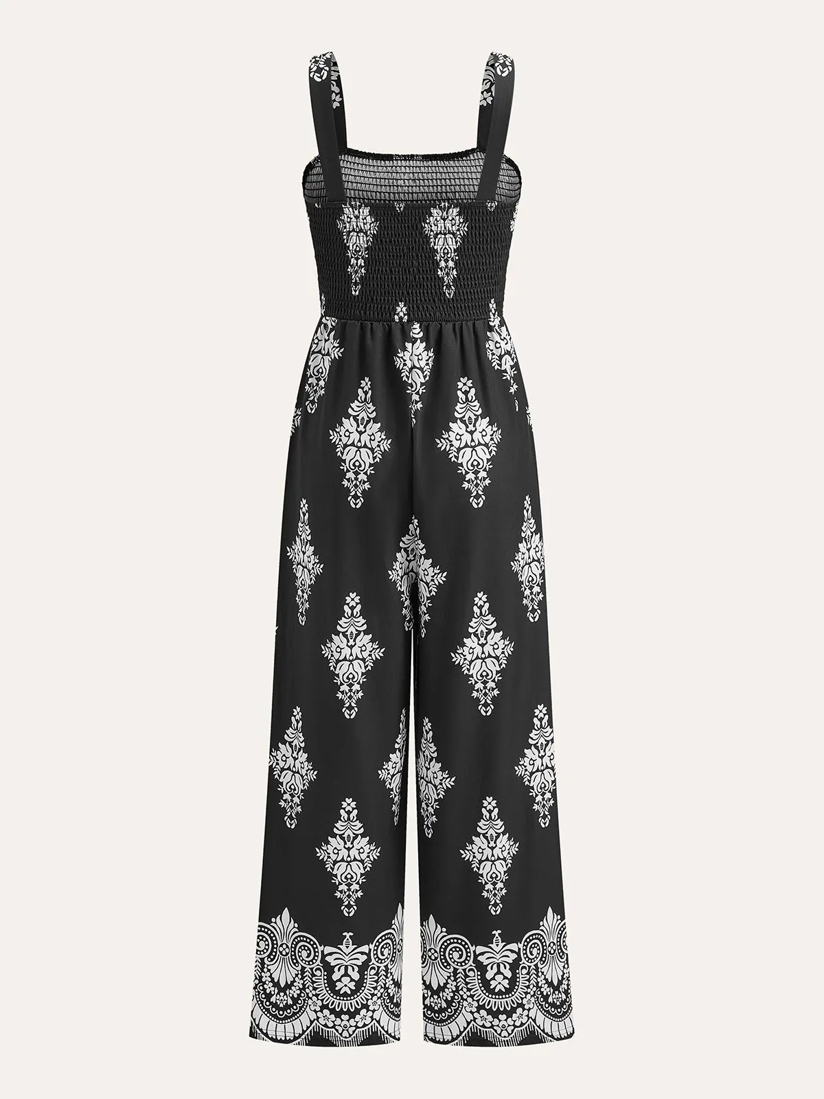 Smocked Floral Print Jumpsuit sold by COMMENSE product image thumbnail 2