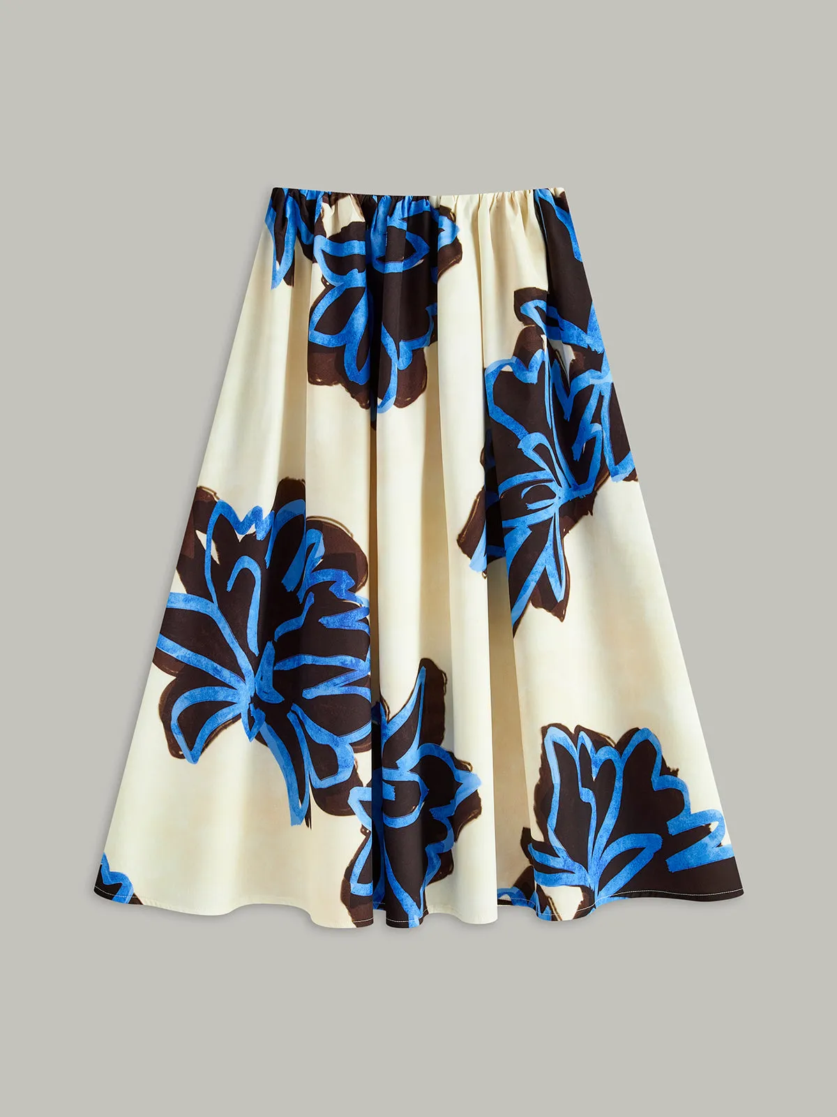 Floral Print Elastic Waist Skirt sold by COMMENSE product image thumbnail 2