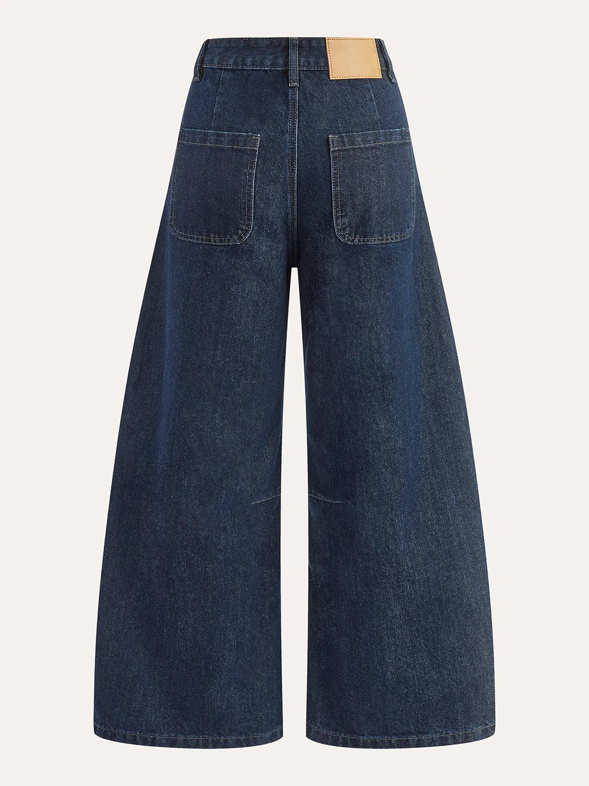 Cotton Mid-Waist Wide-Leg Jeans sold by COMMENSE product image thumbnail 2