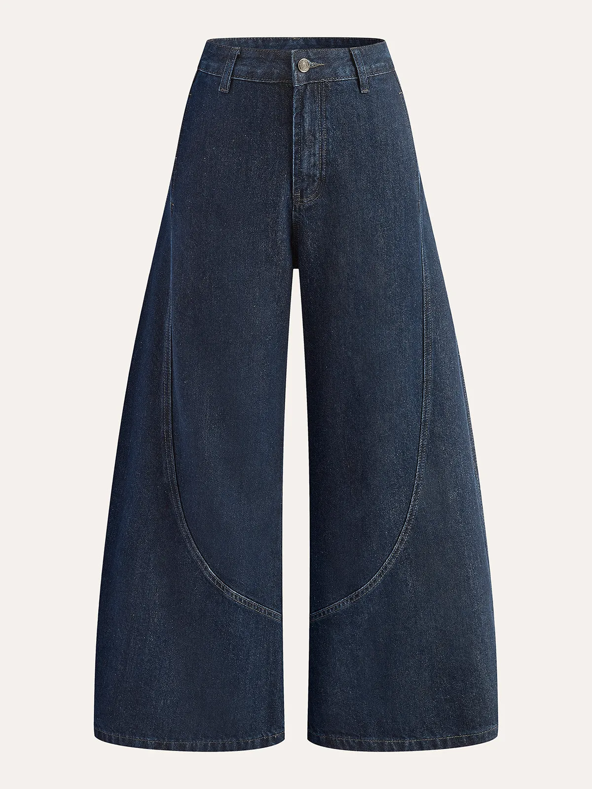 Cotton Mid-Waist Wide-Leg Jeans sold by COMMENSE