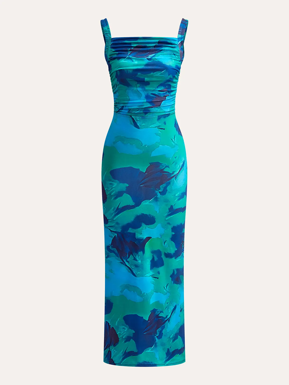 Criss-Cross Tie Back Printed Dress sold by COMMENSE