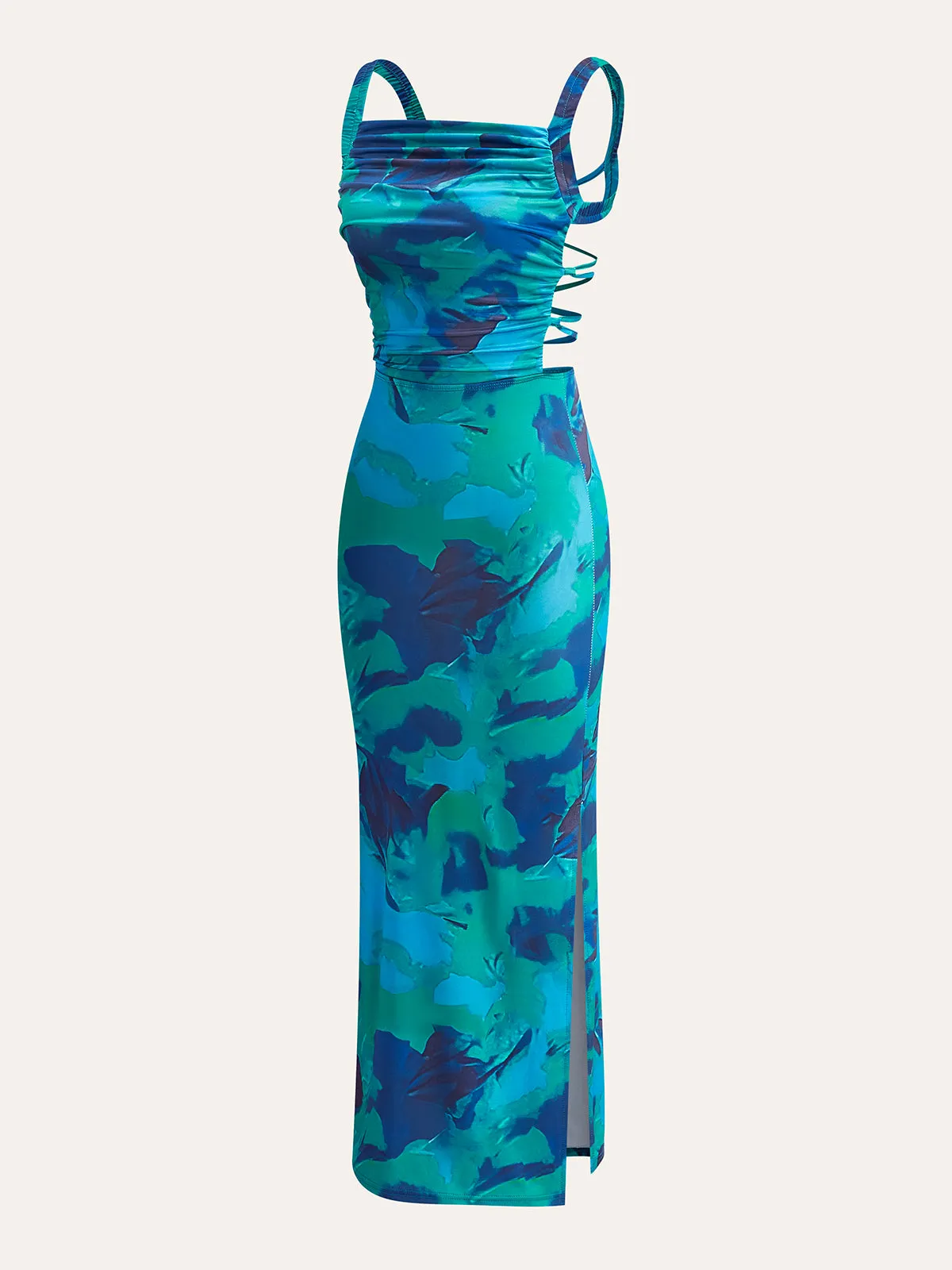 Criss-Cross Tie Back Printed Dress sold by COMMENSE product image thumbnail 3