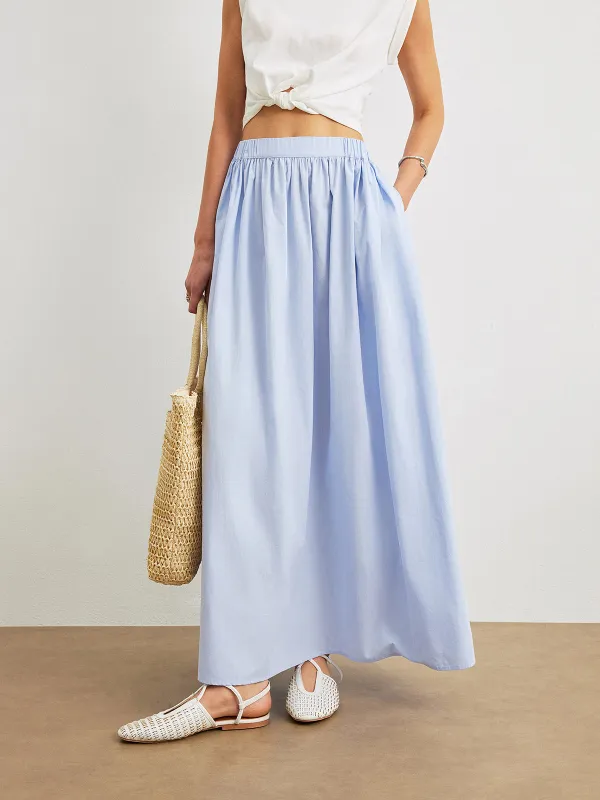 Cotton A-Line Skirt With Pockets sold by COMMENSE