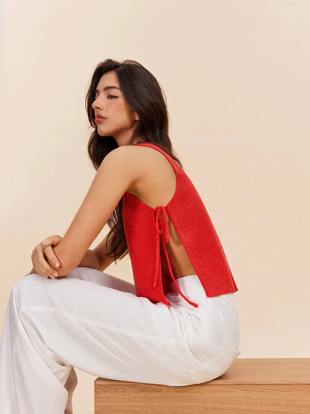 Knit Top With Side Tie Detail sold by COMMENSE product image thumbnail 2