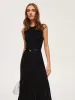 Semi-Sheer Mesh Flared Dress Without Belt sold by COMMENSE