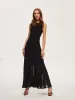 Semi-Sheer Mesh Flared Dress Without Belt sold by COMMENSE