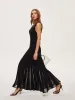 Semi-Sheer Mesh Flared Dress Without Belt sold by COMMENSE