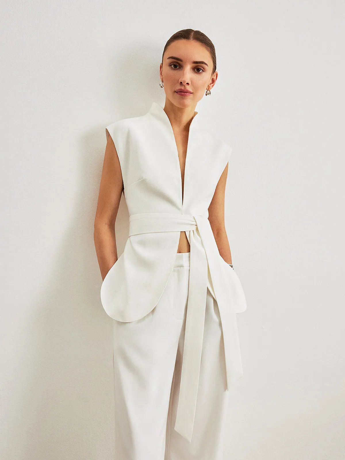 Belted Peplum Top sold by COMMENSE product image thumbnail 4