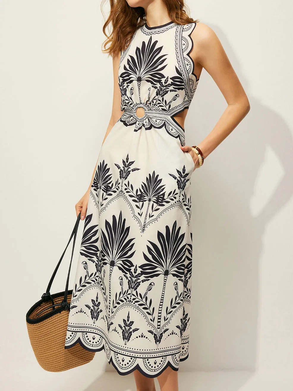 Boho Floral Cut-Out Dress sold by COMMENSE