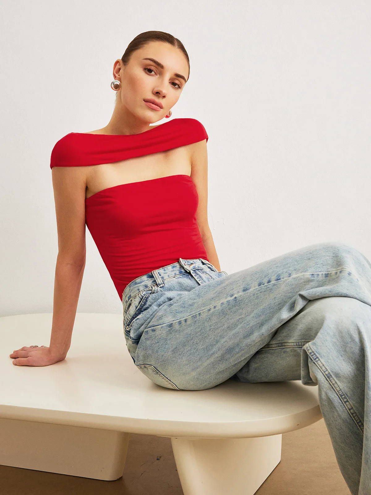 Off-Shoulder Backless Top sold by COMMENSE product image thumbnail 2