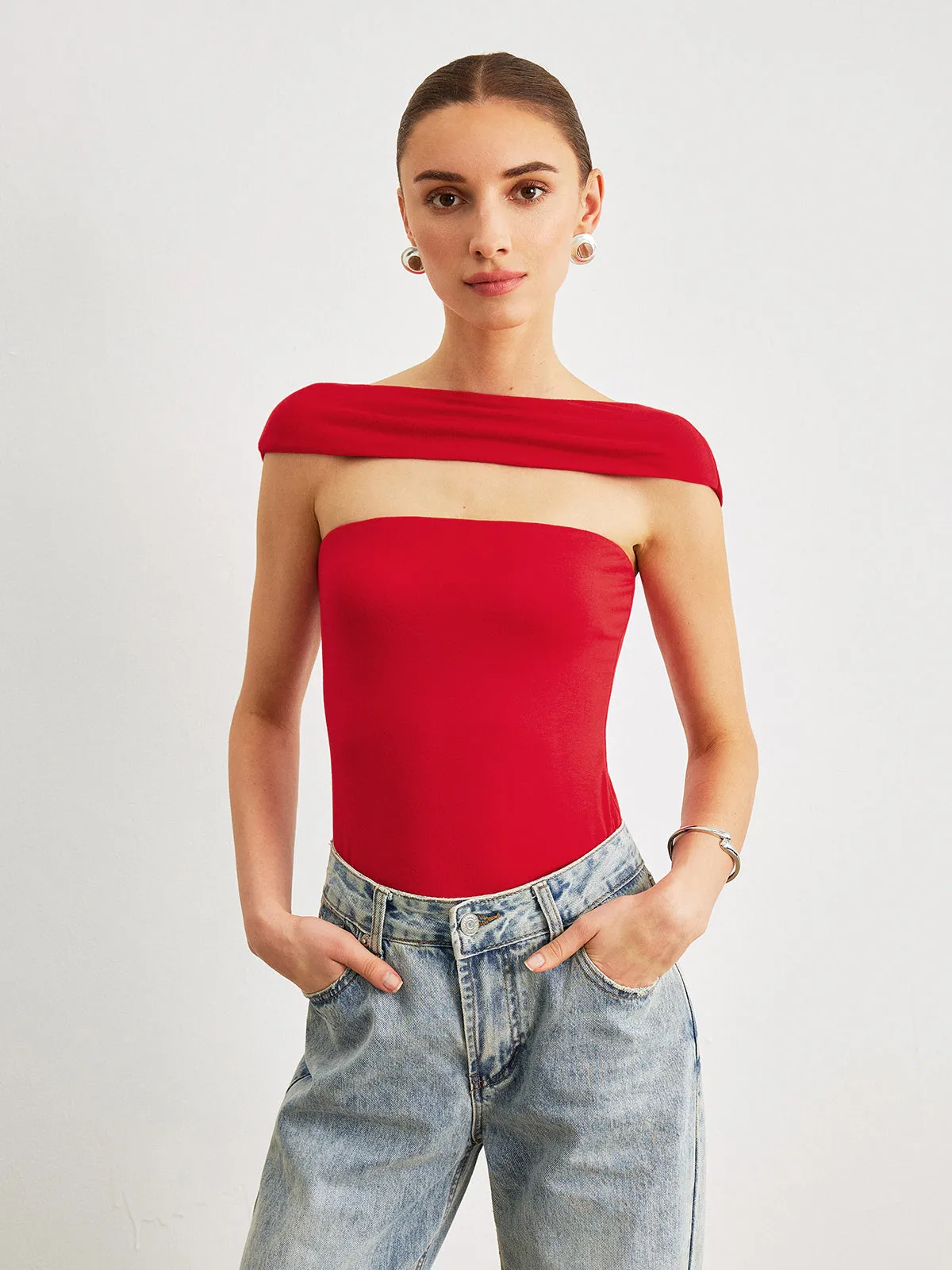 Off-Shoulder Backless Top sold by COMMENSE product image thumbnail 3