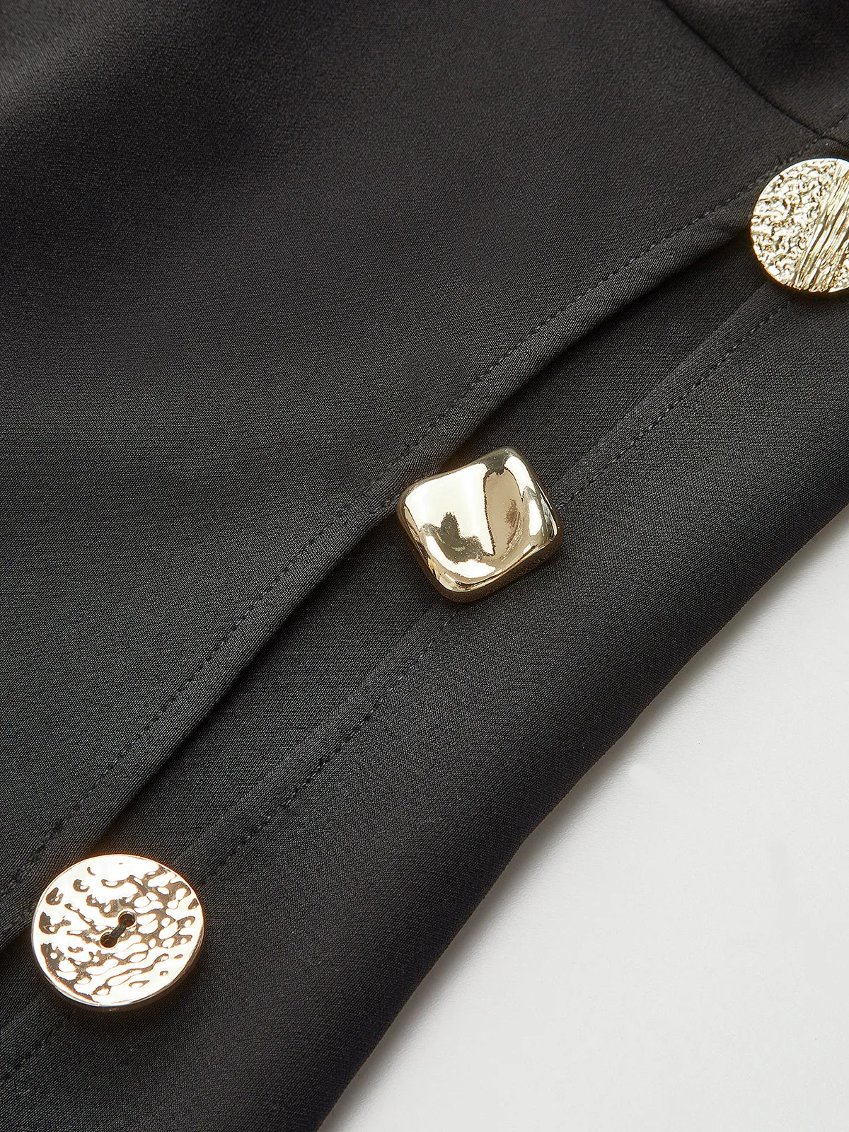 Cut-Out Side Metal Detail Zipper T-Shirt sold by COMMENSE product image thumbnail 5