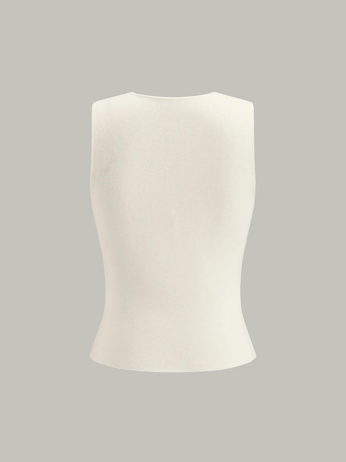 Metal Detail V-Neck Spilt Sweater Vest sold by COMMENSE product image thumbnail 3