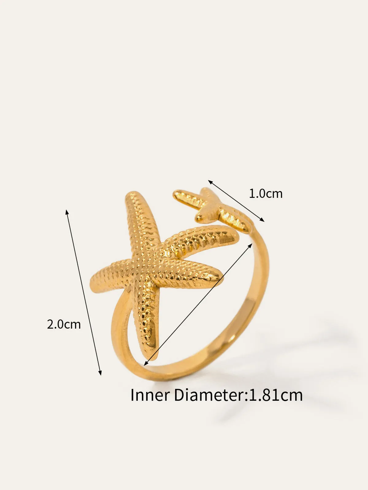 Asymmetrical Starfish Open Ring sold by COMMENSE product image thumbnail 3